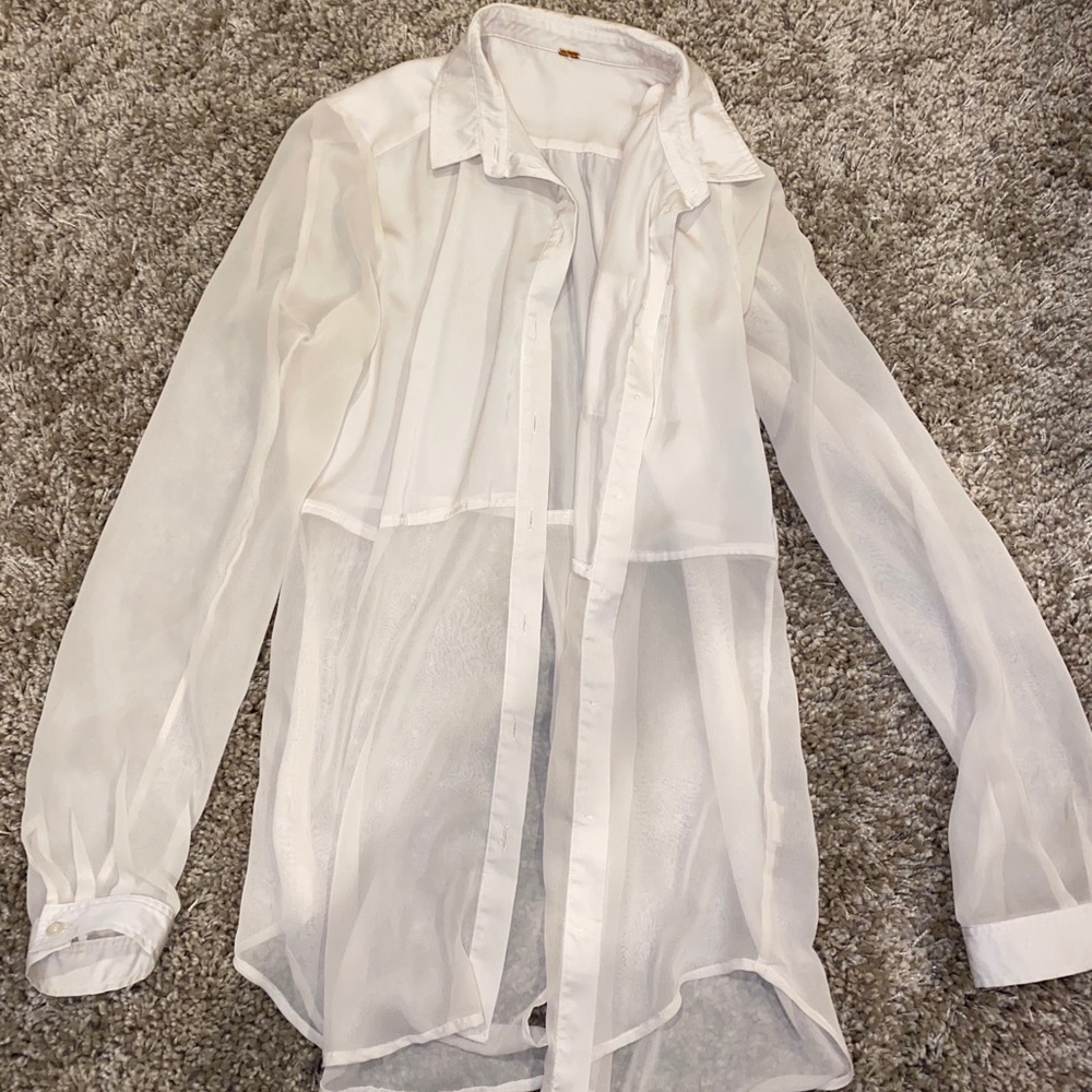 Sheer free people shirt